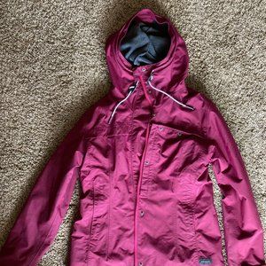 Maroon red water-resistant hiking coat from Decathlon (size S)